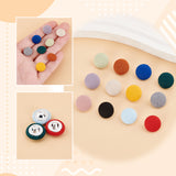 120Pcs 12 Colors Plastic with Cotton Cloth Shank Buttons, 1-Hole, Mushroom Shape, Mixed Color, 12~12.5x7~7.7mm, Hole: 1.8~2x2mm, 10pcs/color