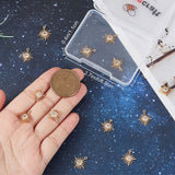 Brass Cubic Zirconia Charms, Flower Charm, Real 18K Gold Plated, 14.5x12.5x3mm, Hole: 1mm, 16pcs/box