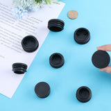 20Pcs 2 Styles Plastic Hole Plugs, Snap in Hole Plugs, Post Pipe Insert End Caps, for Furniture Fencing, Round, Black, 34.5~40x17~20mm, Inner Diameter: 23~30.5mm, 10pcs/style