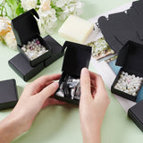 Cardboard Gift Packaging Boxes, Folding Boxes for Hand-made Soap, Square, Black, Finnished Product: 5.5x5.5x2.5cm