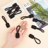 10Pcs Polyester Braided Replacement Zipper Puller Tabs, Zip Pull Extender, Black, 8.2x2x0.87cm