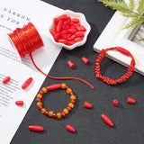 30 Sets Plastic Breakaway Clasps, with 1 Roll Macrame Rattail Chinese Knot Making Cords Round Nylon Braided String Threads, Red, 24x90mm, Hole: 2.5mm