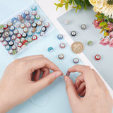 60pcs 10 colors 304 Stainless Steel European Beads, with Polymer Clay Rhinestone, Large Hole Beads, Rondelle, Mixed Color, 11x7.5mm, Hole: 5mm, 6pcs/color