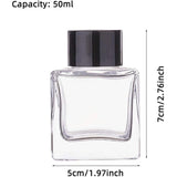 50ML Aromatherapy Bottle, Car Glass Perfume Bottle, Volatile Bottle, Square, Black, 5x5x7cm, Capacity: 50ml, 6pcs/box