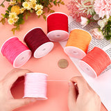 6 Rolls 6 Colors Braided Nylon Thread, Chinese Knotting Cord Beading Cord for Beading Jewelry Making, Mixed Color, 0.8mm, about 100 yards/roll, 1 roll/color