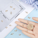 18Pcs 3 Style Brass Micro Pave Cubic Zirconia Charms, Nickel Free, Real 18K Gold Plated, Mixe Shape, Clear, 8.5~14x7~8x2.5mm, Hole: 1~1.2mm, 6pcs/style