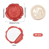 Adhesive Wax Seal Stickers, For Envelope Seal, Indian Red, 30.8x30.8x2.2mm