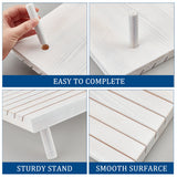 7-Slot Wooden Place Card Display Stands, for Postcards, Earring Display Cards Holder, Dyed & Heated, Rectangle, White, 29x19x2cm, about 3pcs/set