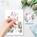 8 Sheets 8 Styles PVC Waterproof Wall Stickers, Self-Adhesive Decals, for Window or Stairway Home Decoration, Rectangle, Flower, 200x145mm, about 1 sheets/style