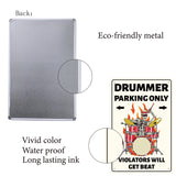 Iron Sign Posters, for Home Wall Decoration, Rectangle with Word Drummer Parking Only, Skull Pattern, 300x200x0.5mm