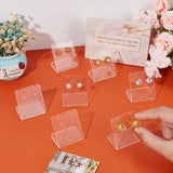 12Pcs Organic Glass Earring Display Stands, Jewelry Display Holder for Earring Storage, Rectangle, Clear, 4.1x3.5x2.5cm
