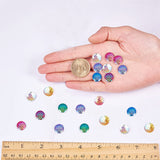 Resin Cabochons, Flat Round with Fish Scale, Mixed Color, 12x3mm