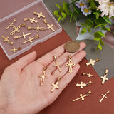 20Pcs 10 Styles 304 Stainless Steel Pendants, Cross, Golden, 16~28x9~16.5x1~1.5mm, Hole: 3~8x2.5~7mm, 2pcs/style