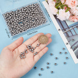 400Pcs 304 Stainless Steel Beads, Round, Stainless Steel Color, 6x5mm, Hole: 2.2mm