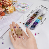 DIY Tile Bracelet Making Kit, Including 2-Hole Rectangle Glass Seed Beads, Big Eye Beading Needles, Elastic Thread, Mixed Color, Beads: 5x4.5~x2~2.5mm, Hole: 0.5~0.8mm, 480Pcs/set