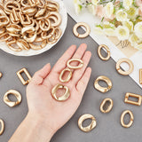 Opaque Spray Painted Acrylic Linking Rings, Quick Link Connectors, for Rolo Chains Making, Mixed Shapes, Gold, about 145pcs/set