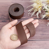 PU Leather Fabric, for Shoes Bag Sewing Patchwork DIY Craft Appliques, Coconut Brown, 2.5x0.13cm, 2m/roll