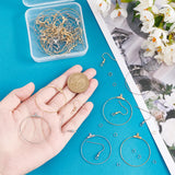 DIY Open Round Drop Earring Making Kit, Including Vacuum Plating 304 Stainless Steel Pendants & Earring Hooks & Jump Rings, Golden & Stainless Steel Color, 100pcs/box