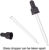 Glass Dropper Set Transfer Graduated Pipettes, Black, 125x22mm, Capacity: 100ml(3.38fl. oz)