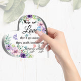 Heart-shaped with Word Acrylic Ornaments, Home Decorations, Floral Pattern, 99x10x99mm