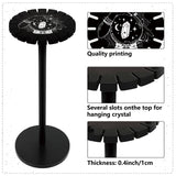 Wooden Wheel, Wooden Display Shelf, Black Holder Stand, Rustic Divination Pendulum Storage Rack, Witch Stuff, Mixed Shapes, 120x10mm, Hole: 20mm
