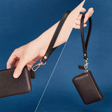 2Pcs 2 Style Leather Bag Wristlet Straps, Clutch Bag Handle, with Alloy Swivel Clasps, for Bag Accessories, Black, 20.5x1.2x0.9cm, 1pc/style