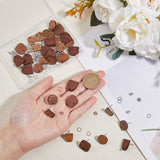 40Pcs 4 Style Arch & Flat Round & Square & Trapezoid Wood Stud Earring Findings, with 304 Stainless Steel Pins & 50Pcs Open Jump Rings, 40Pcs 201 Stainless Steel Friction Ear Nuts, Coconut Brown, 14~17x12~15mm, Hole: 1.8~2mm, Pin: 0.7~0.8mm, 10Pcs/style