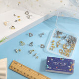 40Pcs 2 Color 201 Stainless Steel Heart Stud Earring Findings, with Hole & 316 Stainless Steel Pin & 40Pcs Ear Nuts, Golden & Stainless Steel Color, 11x11mm, Hole: 1.6mm, Pin: 0.7mm, 20Pcs/color