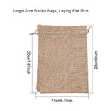 Burlap Packing Pouches Drawstring Bags, Peru, 23x17cm