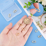 10Pcs Brass Spring Gate Rings, Oval, Real 18K Gold Plated, 9 Gauge, 16x8.5x3mm