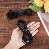 Flat Leather Jewelry Cord, Jewelry DIY Making Material, Black, 3x1.4mm, about 10.94 Yards(10m)/Roll
