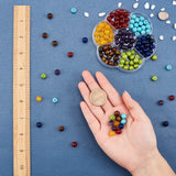 140Pcs 7 Colors Natural & Synthetic Gemstone Beads, Round, Mixed Color, 8mm, Hole: 1mm, 20pcs/color