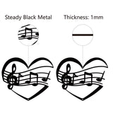 Iron Wall Signs, Metal Art Wall Decoration, for Living Room, Home, Office, Garden, Kitchen, Hotel, Balcony, Musical Note Pattern, 300x250x1mm