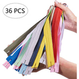 Garment Accessories, Nylon Zipper, Zip-fastener Component, Mixed Color, 280x28x2.5mm, 36pcs/set