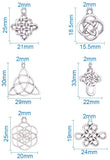 Tibetan Style Alloy Chinese Knot Pendants, Antique Silver, 10pcs/kind, 60pcs/box