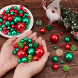 Christmas Theme DIY Jewelry Making Finding Kit, Including Opaque Resin Tree Display Decorations, Plastic Imitation Pearl Beads, Mixed Color, 152Pcs/bag
