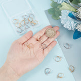 24Pcs 2 Colors Brass Leverback Earring Findings, with Horizontal Loop, Flower, Platinum & Golden, 17x8mm, Hole: 1.5mm, 12pcs/color