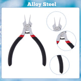 Chrome-vanadium Alloy Steel Pliers, Wide Flat Nose Plier, Duckbill Plier for Jewelry Making, Black, 13.4x5.65x1.05cm