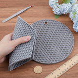 2Pcs 2 Style Honeycomb Pattern Silicone Hot Pads, for Hot Dishes, Heat Resistant Heat Insulation Pad, Kitchen Tool, with 1PC Iron Beading Tweezers, Gray, 175~180x155~175x6mm, Hole: 11~12mm