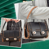 2Pcs 2 Colors Braided Imitation Leather Bag Straps, with Alloy Snap Clasp, Platinum, 40.8x1.3cm, 1pc/color