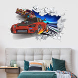 PVC Wall Stickers, Wall Decoration, Car Pattern, 880x290mm, 2 sheets/set