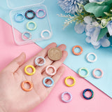 18Pcs 9 Colors Zinc Alloy Spring Gate Rings, Round Ring, Mixed Color, 7 Gauge, 20x3.5mm, 2pcs/color