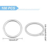 100Pcs 304 Stainless Steel Linking Ring, Round Ring, Stainless Steel Color, 12x0.8~1mm