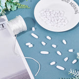 DIY Rubber Silicone Necklaces Making Kits, with 30Sets Plastic Breakaway Clasps and 10m Round Nylon Braided String Threads, White, 2mm