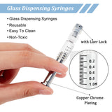 Reusable Glass Dispensing Syringes, with Luer Lock(without Needle), for Industry or Labtoratory Liquids Filling, Glue Application, Clear, 6.2x1.8cm, Capacity: 1ml(0.03fl. oz)