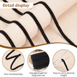 25M Polyester Centipede Ribbon, Clothes Accessories, Black, 1/4 inch(7.5mm), about 27.34 Yards(25m)/Card