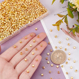 1500Pcs CCB Plastic Beads, Cube, Golden, 3x3x3mm, Hole: 1.2mm