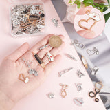 72Pcs 16 Style Alloy Pendants, Hospital Theme, Antique Silver & Golden, 72pcs/box