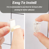 30Pcs Plastic Hangers Clips, with Adhesive Back, Multi-Purpose Hanger Clips, Clear, 26x13.5x13mm