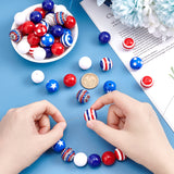 1 Set Mixed Style Acrylic Round Beads Sets, Blue, 19~20mm, Hole: 2mm, about 50pcs/bag